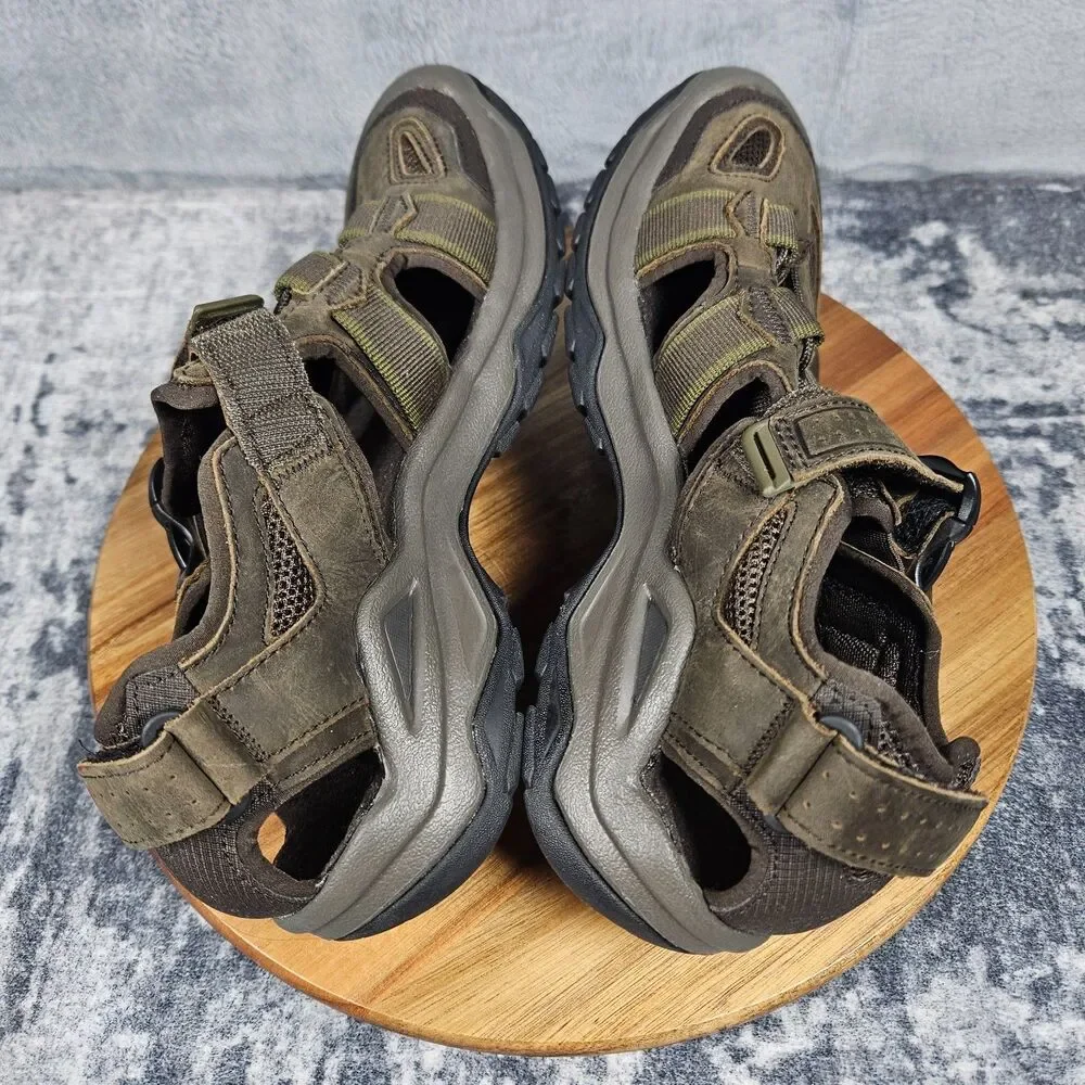 Teva Omnium 2 Sandals Men’s Size 9 Brown Leather Fisherman Hiking Shoes 1019179